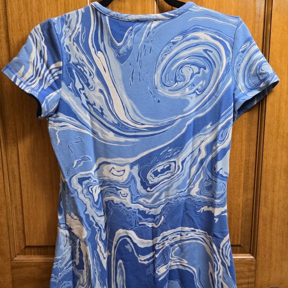 Talbots Blue and White Swirl Mini Dress